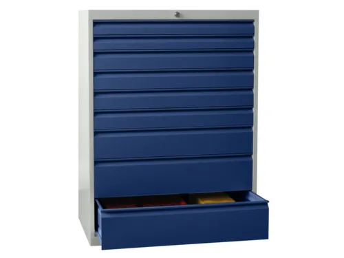 ladekast HxBxD 1200x715x600mm 9laden slot RAL7035 front RAL5010