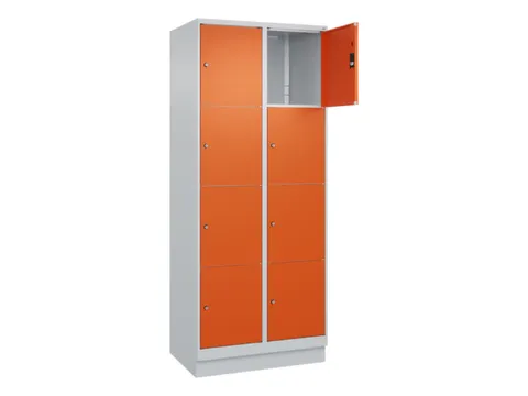 lockerkast,HxBxD 1950x800x500mm,2x4vakken,vak B 400mm,cil.-slot,sokkel
