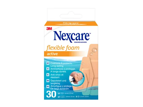 Wondpleister Nexcare active flexible foam waterbestendig 30 stuks asso
