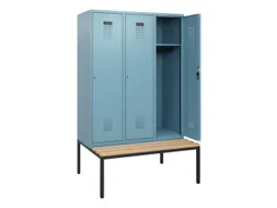 locker met bank,HxBxD 1950x1200x815mm,3vak,vak B 400mm,cilinderslot