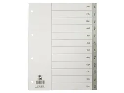 Tabbladen Jan-Dec Met Indexblad A4 Grijs