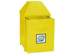 Afvalverzamelaar Zelfblussend 80 Liter 870x450x450mm 2 Openingen Geel