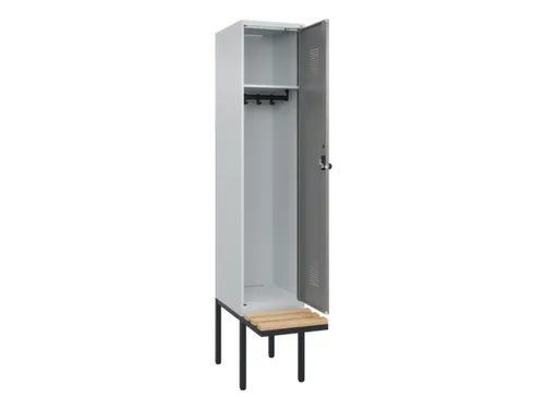 locker met bank,HxBxD 2120x400x815mm,1vak,vak B 400mm,draaigrendel