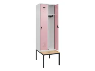 locker met bank,HxBxD 2120x600x815mm,2vak,vak B 300mm,draaigrendel - 2