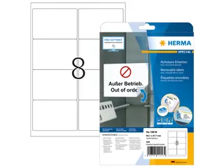 HERMA 10018 Verwijderbaar Adresetiket A4 99,1x67,7mm Wit 200 stuks - 1