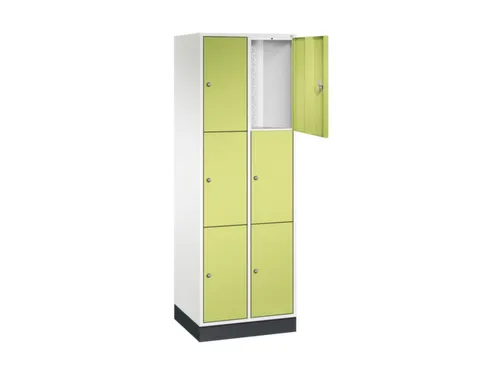 lockerkast,HxBxD 1950x620x500mm,2x3vakken,cil.-slot,sokkel