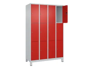 lockerkast,HxBxD 1950x1200x500mm,4x3vakken,vak B 300mm,cil.-slot - 1