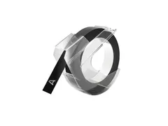 Labeltape Dymo rol 9mmx3M glossy vinyl prof zwart 520109