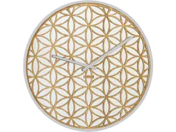 Wandklok NeXtime dia. 50cm hout/spiegel wit