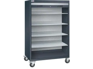 Mobiele roldeurkast,HxBxD 1813x1205x691mm,4xStalen bodem,cil.-slot - 1