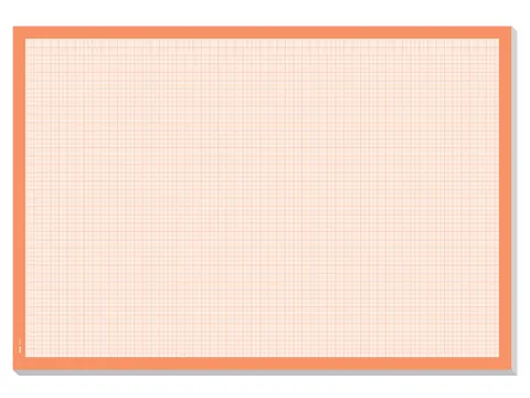 Schrijfonderlegger van papier, Graph, millimeter geruit, wit/oranje, 5