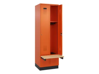 locker met bank,HxBxD 1950x600x815mm,2vak,vak B 300mm,cilinderslot - 1