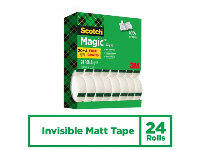 Plakband Scotch Magic 810 19mmx33m onzichtbaar mat 20+4 gratis