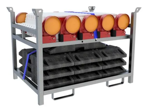 Bakenset,10Bakens M. Lampen,Voetplaten,1Opslag-/Transportpallet