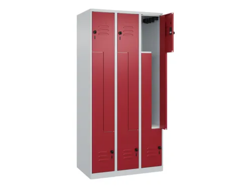 Z-garderobekast,HxBxD 1850x900x500mm,vak B 150/300mm,draaigrendel