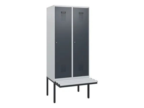 locker met bank,HxBxD 1950x800x815mm,2vak,vak B 400mm,cilinderslot