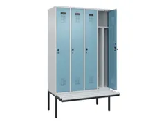 locker met bank,voor scheiding van kleding,HxBxD 2120x1200x815mm,4vak