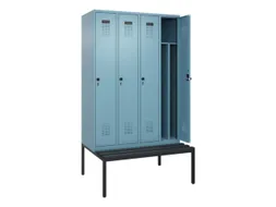 locker met bank,voor scheiding van kleding,HxBxD 2120x1200x815mm,4vak