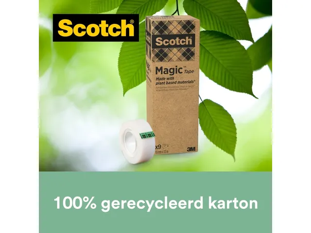 Plakband Scotch Magic 900 19mmx33m onzichtbaar mat 9 rollen