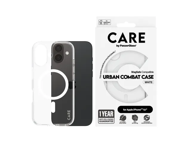 PanzerGlass CARE by Urban Combat Case Transparent w. White MagSa