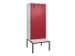 locker met bank,voor scheiding van kleding,HxBxD 2120x800x815mm,2vak