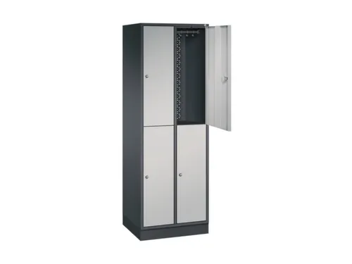 Dubbeldekse garderobekast,HxBxD 1950x620x500mm,2x2vak.,vak B 260mm