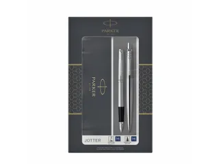 Balpen en vulpen Parker Jotter stainless steel CT medium 2 stuks - 1