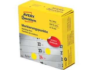 Avery marking dots, diameter 10mm, rol met 800 stuks, geel - 1