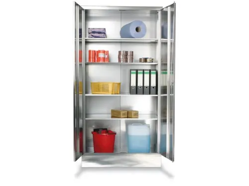 RVS universele kast,HxBxD 1950x1000x600mm,4xRVS legbord,cil.-slot