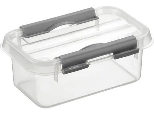 Q-line opbergbox 0,5L transparant grijs - 15x10x6,3cm