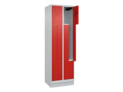 Z-garderobekast,HxBxD 1950x600x500mm,vak B 150/300mm,cil.-slot,sokkel