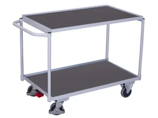 tafelwagen,draagverm. 250kg,2etage(s),laadvl. LxB 835x490mm,houtetage - 1