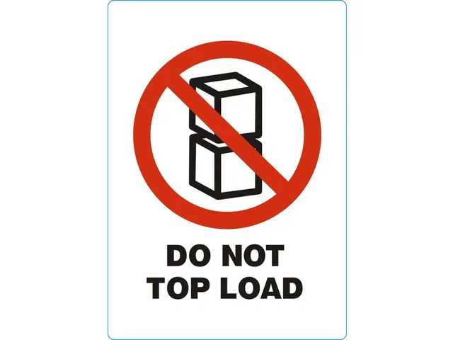 Waarschuwingsetiket do not top load 74mmx105mm 500 stuks