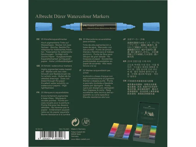 Aquarel marker Faber-Castell Albrecht Dürer doos a 20 stuks