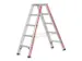 escabeau industriel,double face,2x5marches,Hauteur 0,69m,lisse L 1,3m