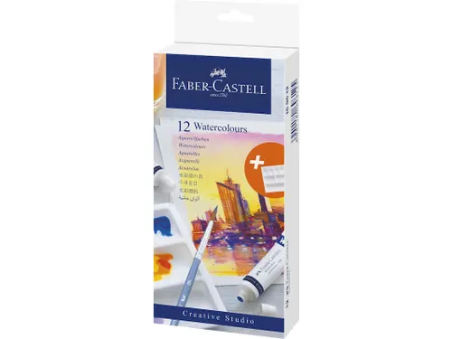 Waterverf Faber-Castell 12 stuks assorti kleuren