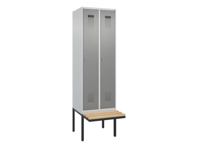 locker met bank,voor scheiding van kleding,HxBxD 2120x600x815mm,2vak