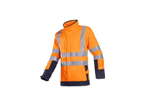 Softshell hi-vis Sioen Playford 9633, orange/bleu marine, taille L, la