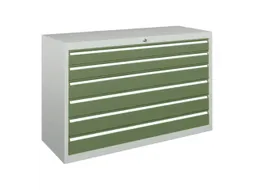 ladekast 800x1023x600mm 6laden cilinderslot RAL7035 front RAL6011