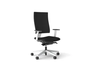 Bureaustoel Zwart Frame Wit Synchroonmechanisme Met Armleuning - 8