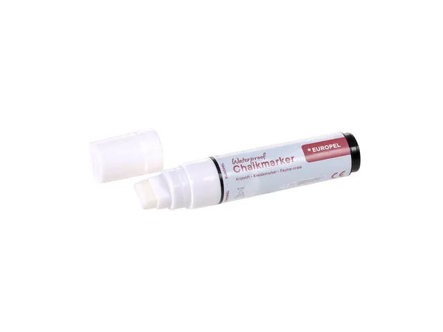 Krijtstift Europel watervast 15mm wit blister 1 stuk