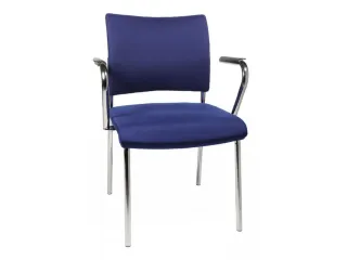 Bezoekersstoel Armleuningen Stof Blauw Zitting 430x480x450mm - 1