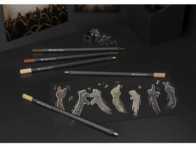 Kleurpotlood Faber-Castell Black Edition 12 stuks huidskleurtinten in