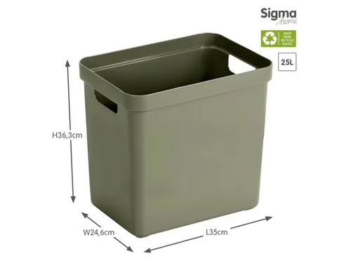 Sigma Home opbergbox 25L donkergroen - 35x24,6x36,3cm