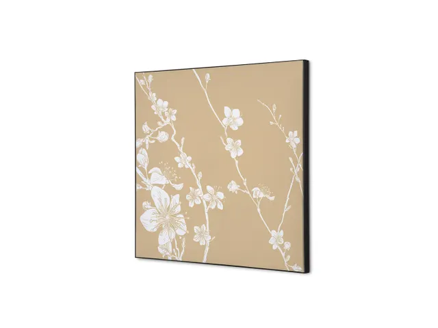 Wanddecoratie Textiel Set 40x40cm Japanse Bloesem Beige