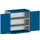 kast met perforaties HxBxD 1000x1050x525mm 2xStalen bodem Ral5010