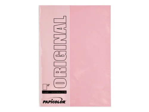 Kopieerpapier Papicolor A4 200gr 6 vel babyroze