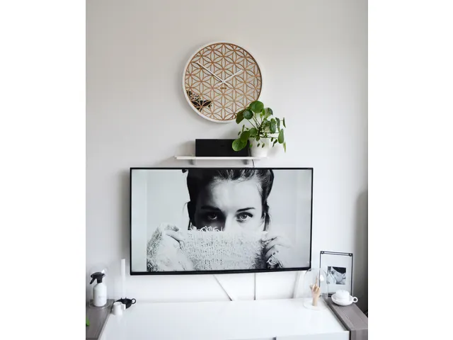 Horloge murale NeXtime 'Bella Mirror' Ø50cm bois/miroir blanc