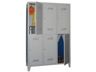 dubbeldekse locker,HxBxD 1850x1200x500mm,3x2vak.,RAL7035,front RAL7016 - 1