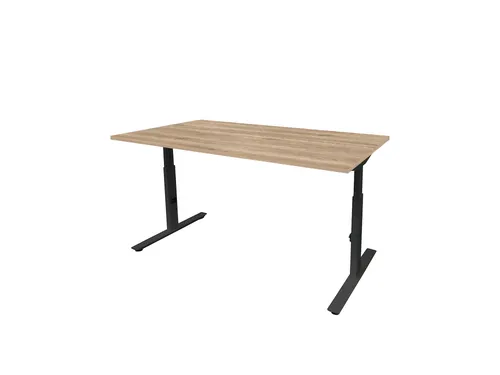 Bureau Linesto Plus Hoogte instelbaar 200x80 honey castello 25mm zwart